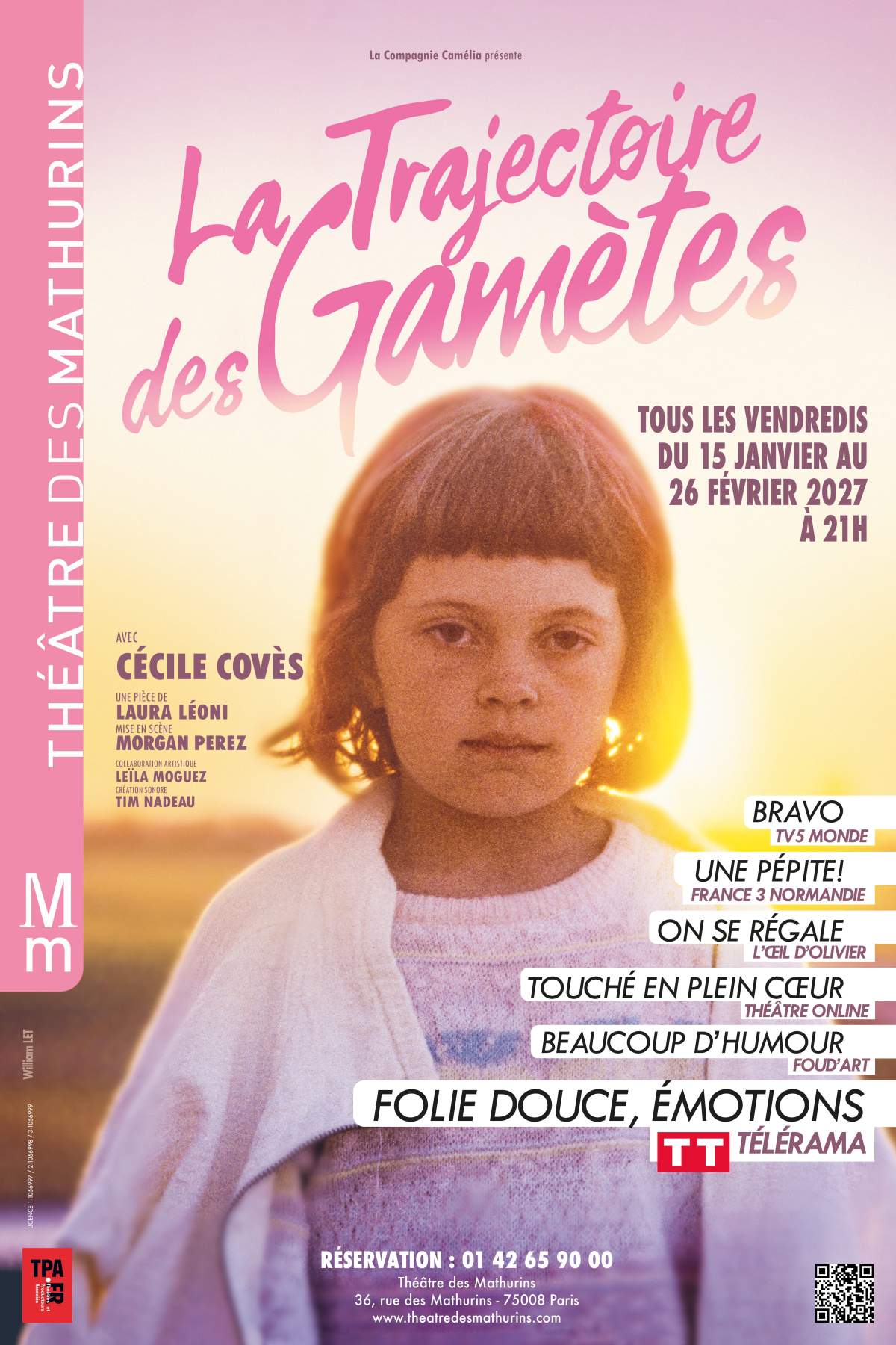 LA TRAJECTOIRE DES GAMETES AFFICHE 2027 40X60 Copie Affiche de Tony Saint Laurent aux Mathurins