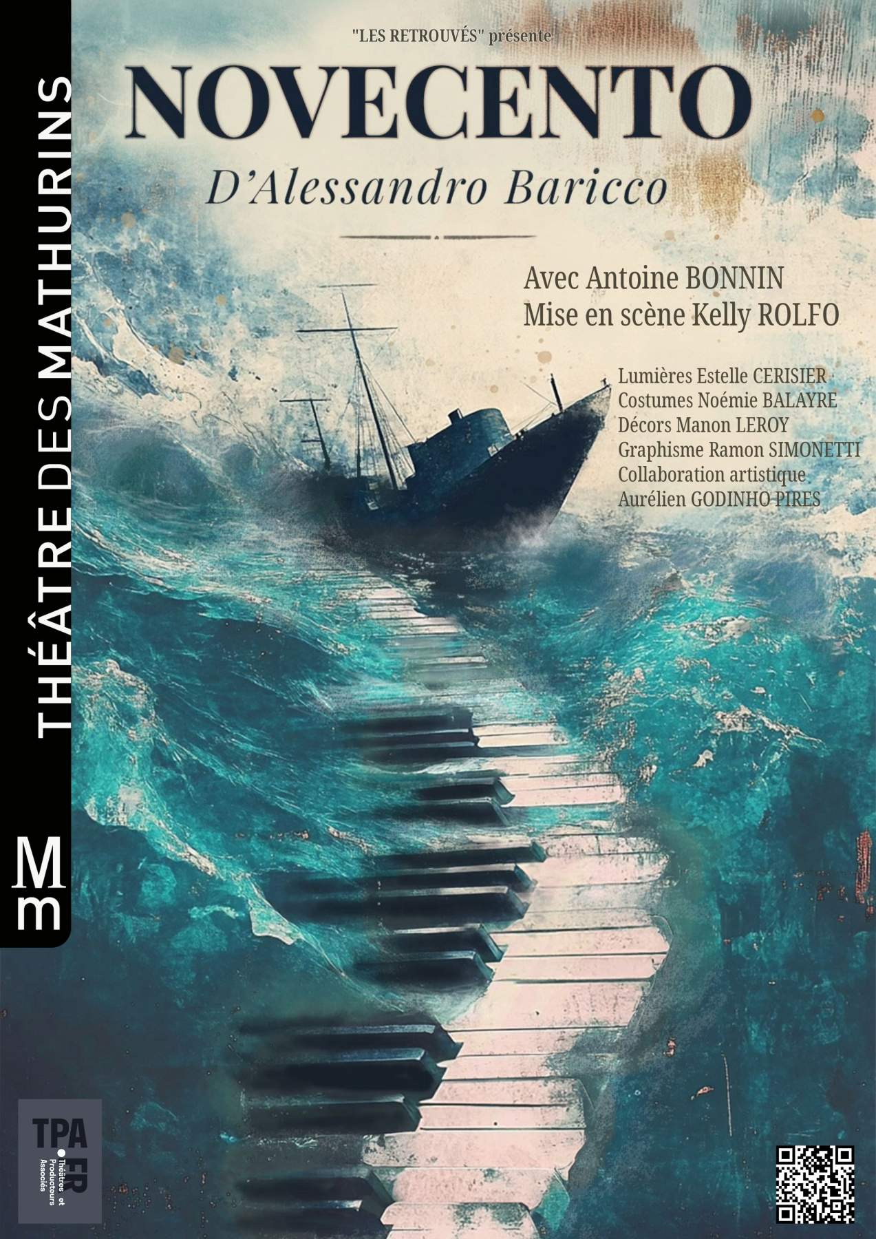 NOVECENTO Affiche Mathurins Finale 1.2 Affiche de Tony Saint Laurent aux Mathurins
